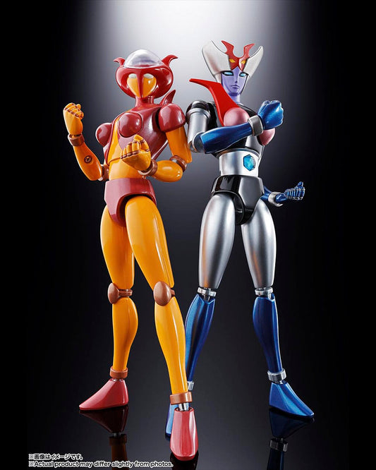 Mazinger Z Figuras Diecast Soul of Chogokin GX-08R Aphrodai A vs GX-09R Minerva X 16 cm